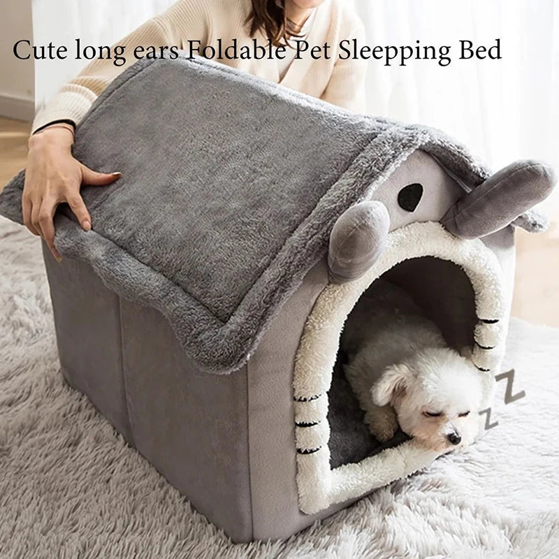 Casa interna quente para cães, cama macia para animais de estimação, tenda, canil, cama para gatos com almofada removível, adequada para animais de estimação pequenos, médios e grandes