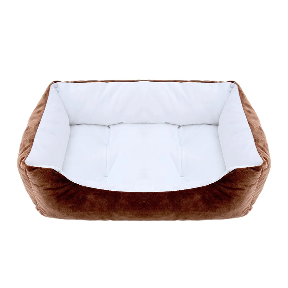 Cama para cão gato animal de estimação quadrado casil de pelúcia médio pequeno cão sofá cama almofada pet calmante cama do cão casa suprimentos para animais de estimação acessórios
