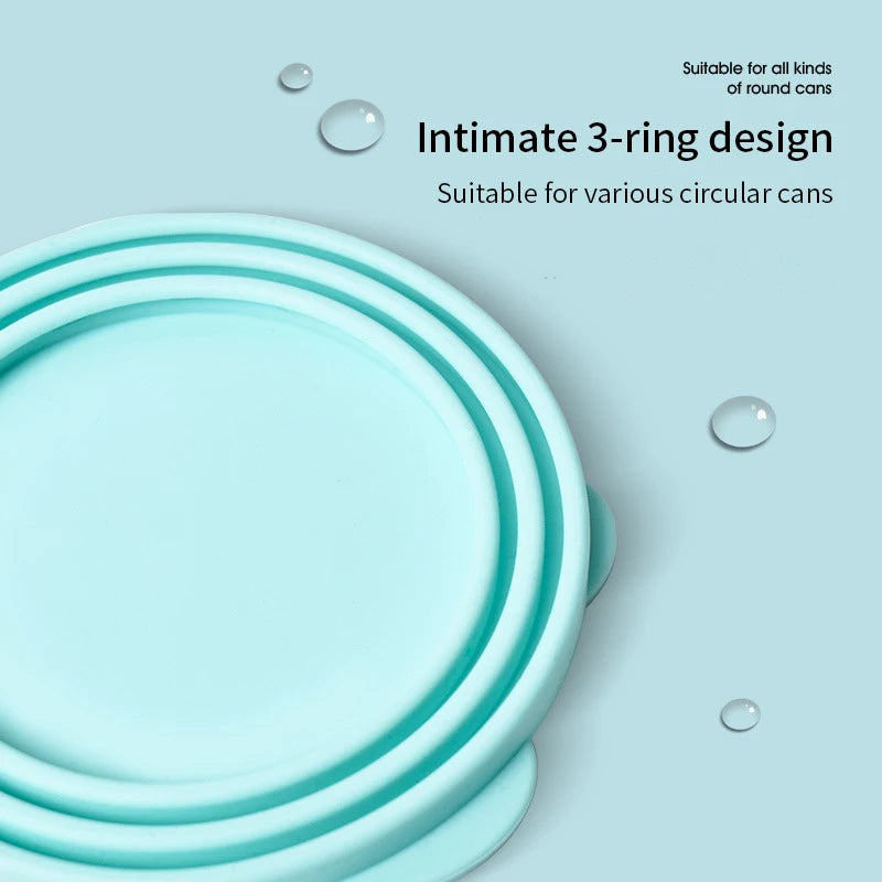 Tampa enlatada portátil de silicone para cães e gatos, 2 em 1, colher seladora de alimentos para animais de estimação, armazenamento de tampas de manutenção fresca, tigela, acessórios para cães