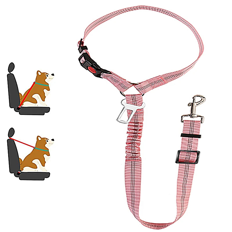 2 em 1 sólido cão arnês trela pet cinto de segurança do carro resistente elástico cinto de segurança ajustável para gatinho cães coleira pet accessorie