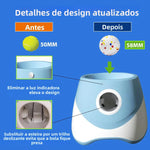 Lanzador de bola para cães, lançador de bola para cães com 3 bolas de tênis, brinquedos interativos para cães, diversão, ambiente interno e externo, distância ajustável