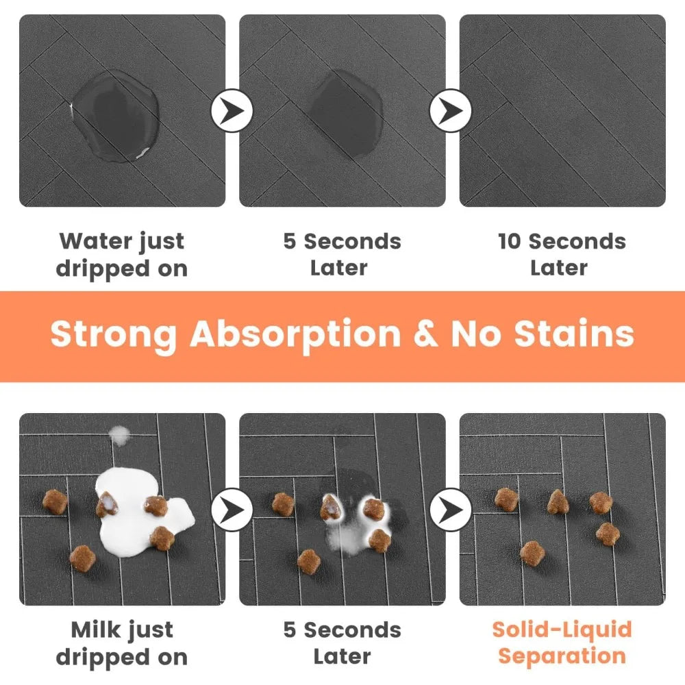 Tapete absorvente para alimentação de animais de estimação, tapete absorvente para cães e gatos, para comida e água, fácil de limpar, secagem rápida, para bebedores bagunçados