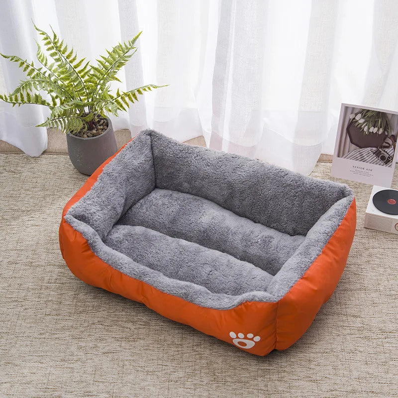 Cor quadrada inverno macio casa quente para cama de cachorro para tapete de cachorro à prova dwaterproof água cama de gato para animais de estimação para grande médio pequeno casa de cachorro