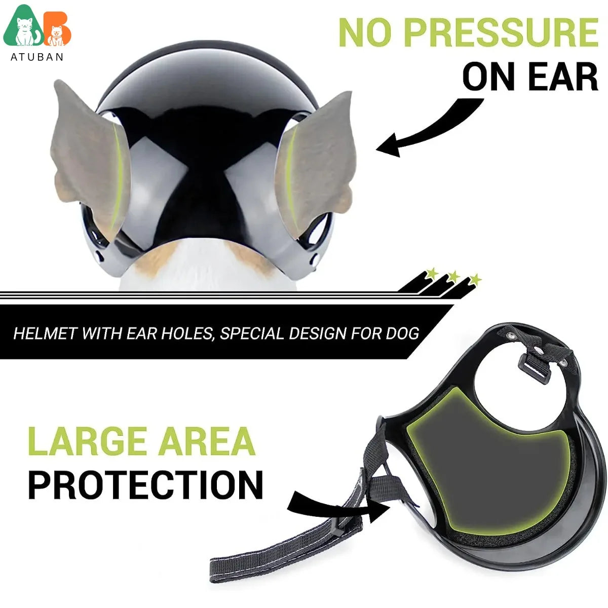 Óculos de Sol e Capacete Atuban para Cães, Proteção UV, Chapéu Sport, Windproof, Snowproof, Pet Riding, Cães Grandes