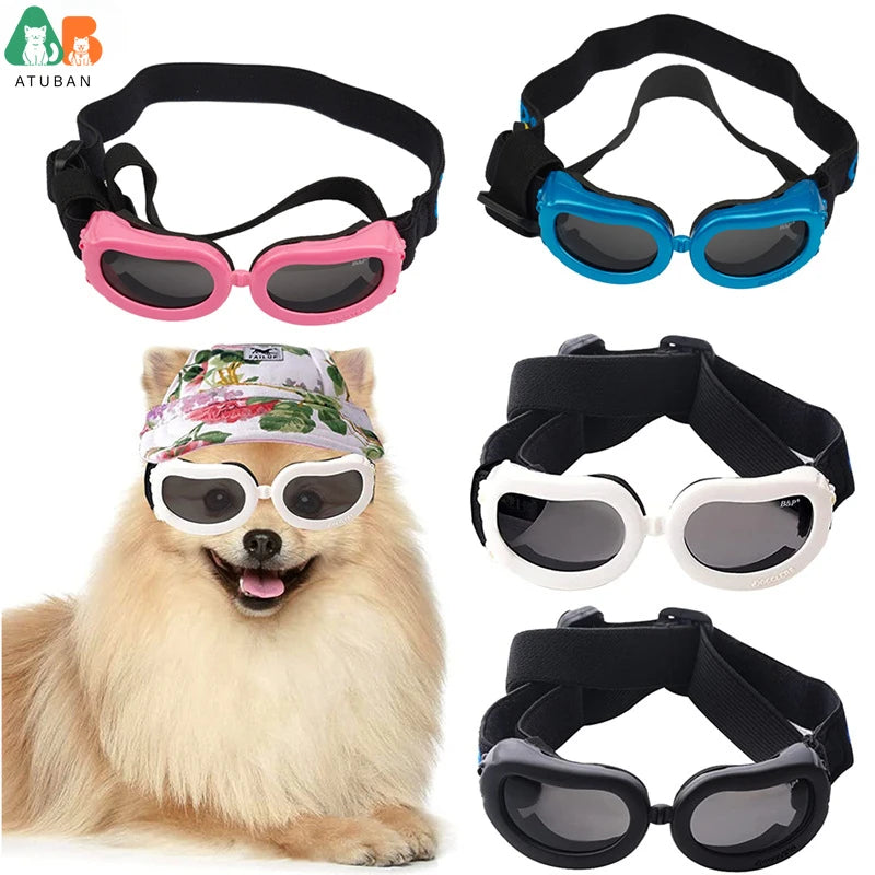Decorações de Natal Óculos De Sol, Proteção UV Goggles, Eye Wear, Alça Ajustável, Impermeável Pet Sungla, Cão Pequeno