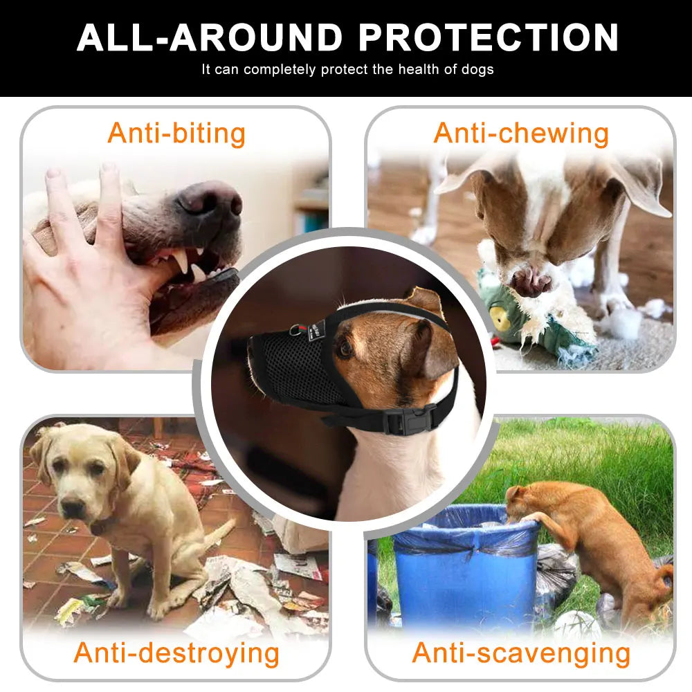 Respirável Mesh Dog Focinho, Anti morder, Nylon, focinho de treinamento, Anti Bark, Soft Pet Mask, pequeno, médio, cães grandes, Pitbull