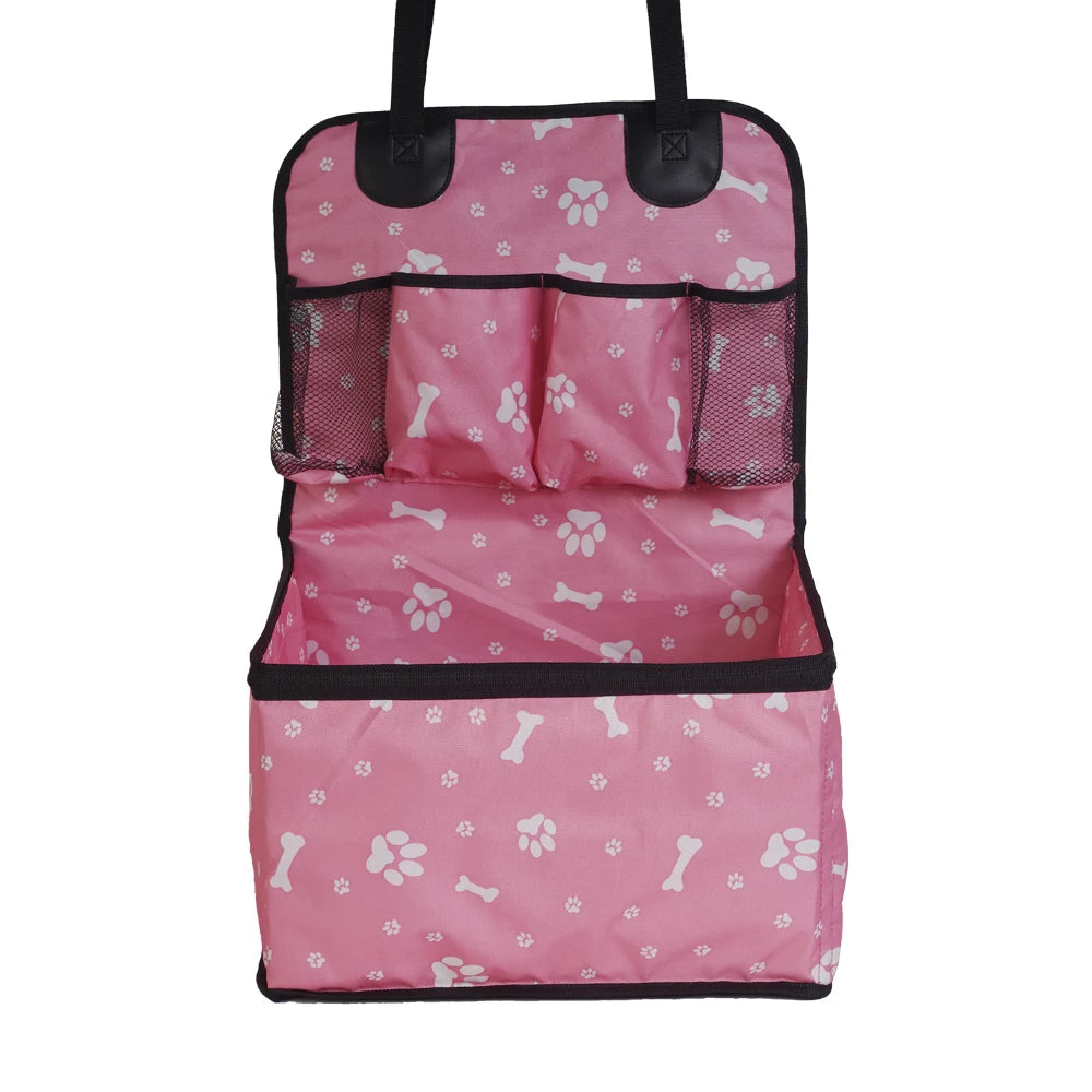 Assento de carro para cães com bolsos de armazenamento, assento dianteiro durável para animais de estimação à prova de arranhões para cães pequenos a médios