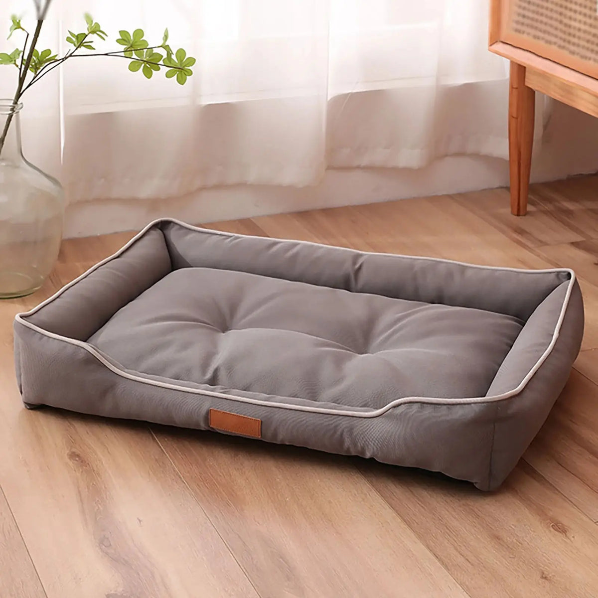 Cama de cachorro à prova d'água 600d oxford, camas para cães de estimação para todas as estações, enchimento de algodão pp reforçado, resistente à mordida, acessórios para cães