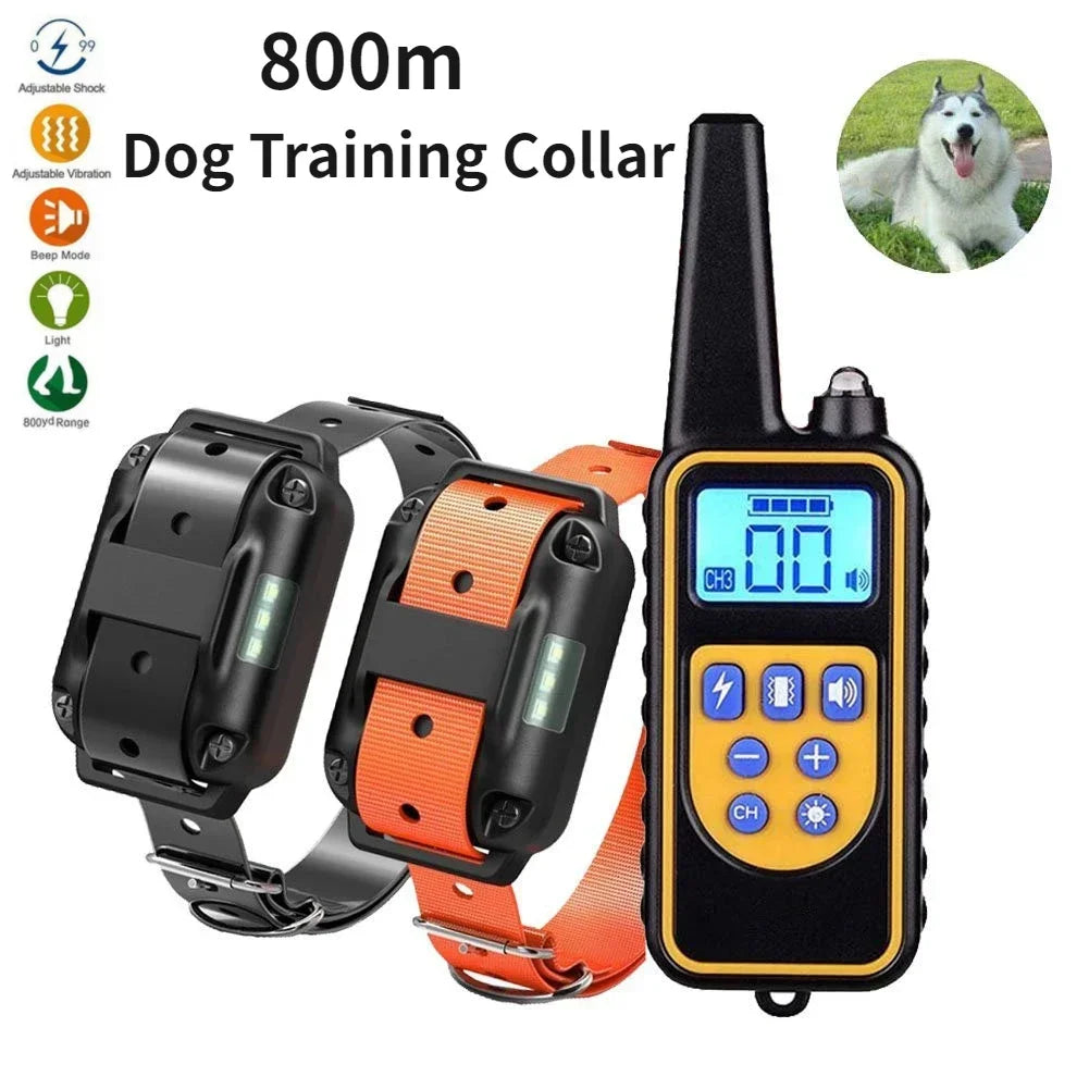 Impermeável choque elétrico Dog Training Collar, som de vibração, colar de casca para cães pequenos, médios, grandes, 1000 pés