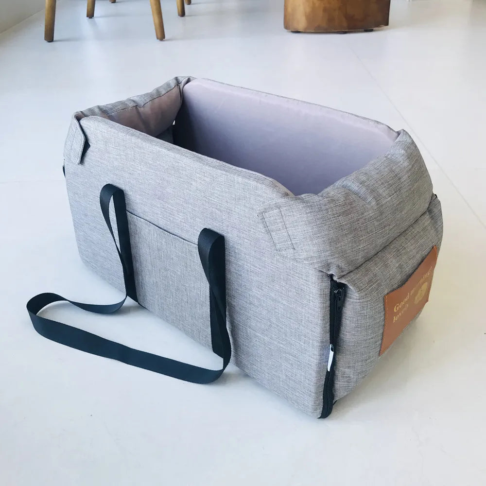 Cama de assento de carro para cães, cama central de assento de carro portátil para cães pequenos e gatos, bolsa de viagem de segurança, acessórios para cães