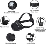 Reforçado com malha respirável e anel ajustável capa de boca para animais de estimação capa de boca de cachorro reflexiva capa de boca de nylon macio