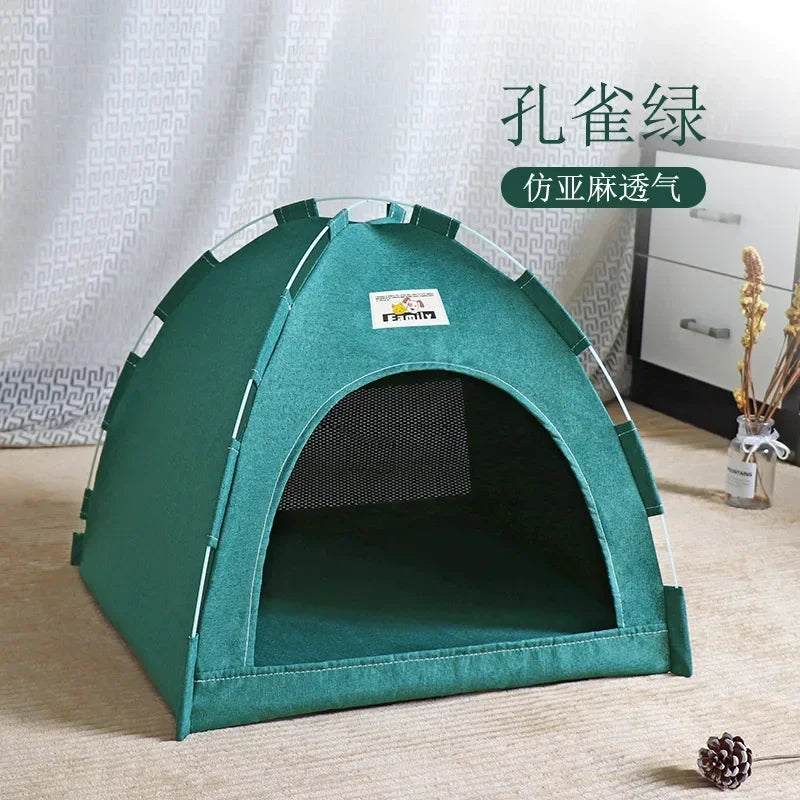Four Seasons Universal Pet Tent, removível e lavável gato e cão ninho, respirável dobrável casa de gato, verão, novo