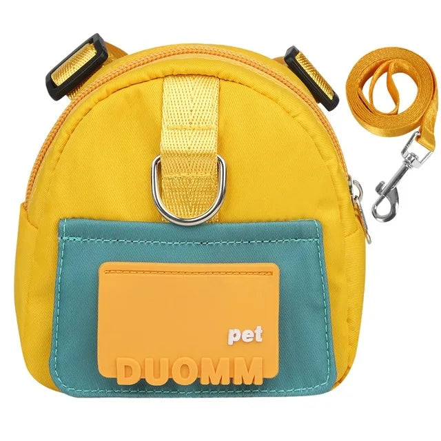 Mochila para animais de estimação, à prova d'água, para cães, filhote de cachorro, com coleira, viagem ao ar livre, lanches, buldogue francês, acessórios para cães