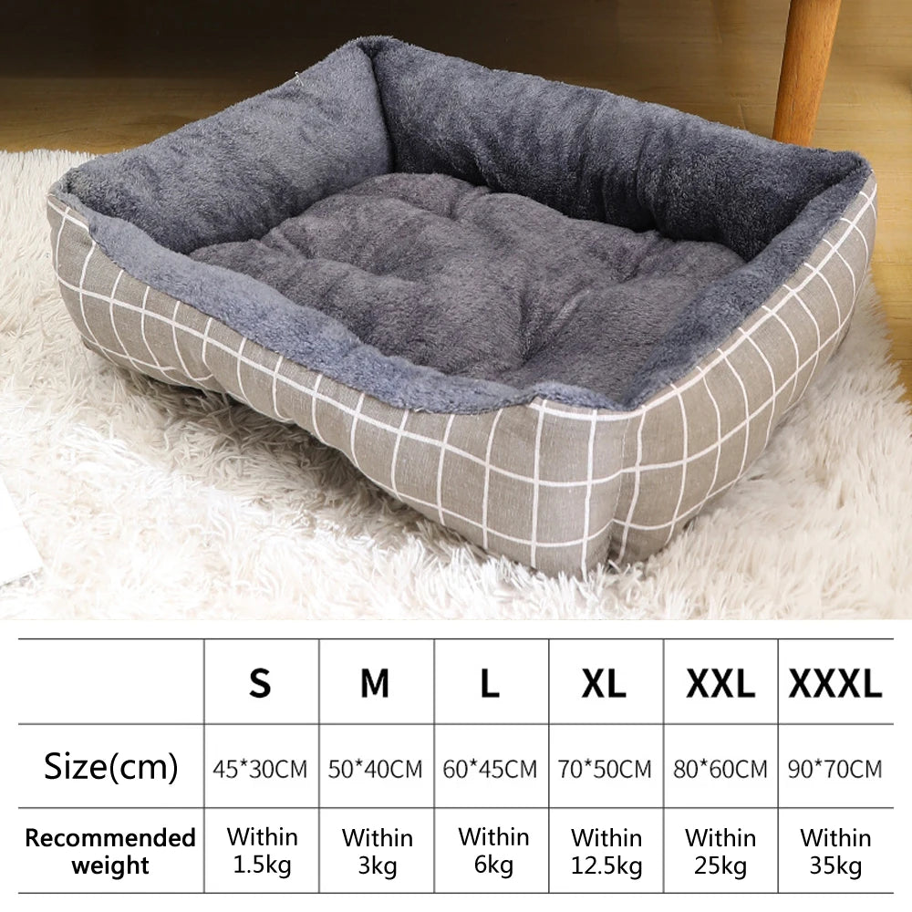 Cama grande para cães, cama quente para gatos, sofá, casa para cães, tapete grosso, cesta respirável para suprimentos para cães