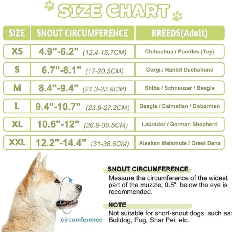 Focinho macio do cão para cães pequenos e grandes, Anti morder, máscara de mastigação, respirável, sem casca, malha impressa, cobertura completa focinhos