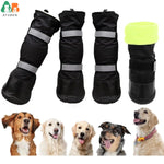 Botas de chuva para cães ATUBAN com lã quente, sapatos para cães médios e grandes à prova d'água e antiderrapantes com tiras reflexivas e sola robusta