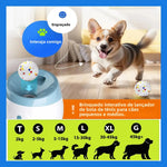 Lanzador de bola para cães, lançador de bola para cães com 3 bolas de tênis, brinquedos interativos para cães, diversão, ambiente interno e externo, distância ajustável