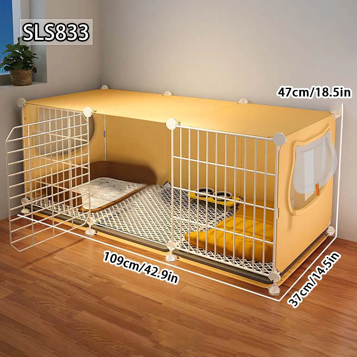 Gaiola para cães Pequeno Cachorro Pomerânia Teddy do Urso para animais de estimação Outono Inverno canil quente Cão médio com separação de banheiro