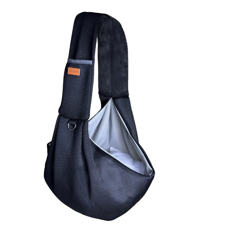 Bolsa de malha de poliéster respirável para cães, bolsa de ombro crossbody para animais de estimação, viagem ao ar livre, portátil, gato, filhote de cachorro, bolsa de transporte