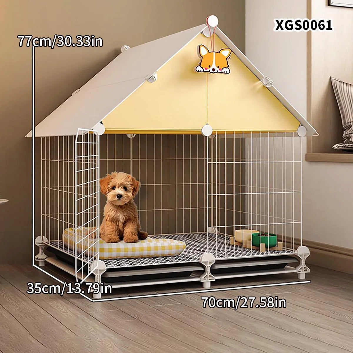 Gaiola para cães, casa interna, tamanho pequeno, cães com vaso sanitário separado, cerca para cães de estimação, teddy bichon, casa especial para cães