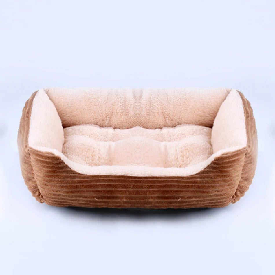Cama para cão gato animal de estimação quadrado casil de pelúcia médio pequeno cão sofá cama almofada pet calmante cama do cão casa suprimentos para animais de estimação acessórios