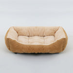 Cama para cão gato animal de estimação quadrado casil de pelúcia médio pequeno cão sofá cama almofada pet calmante cama do cão casa suprimentos para animais de estimação acessórios