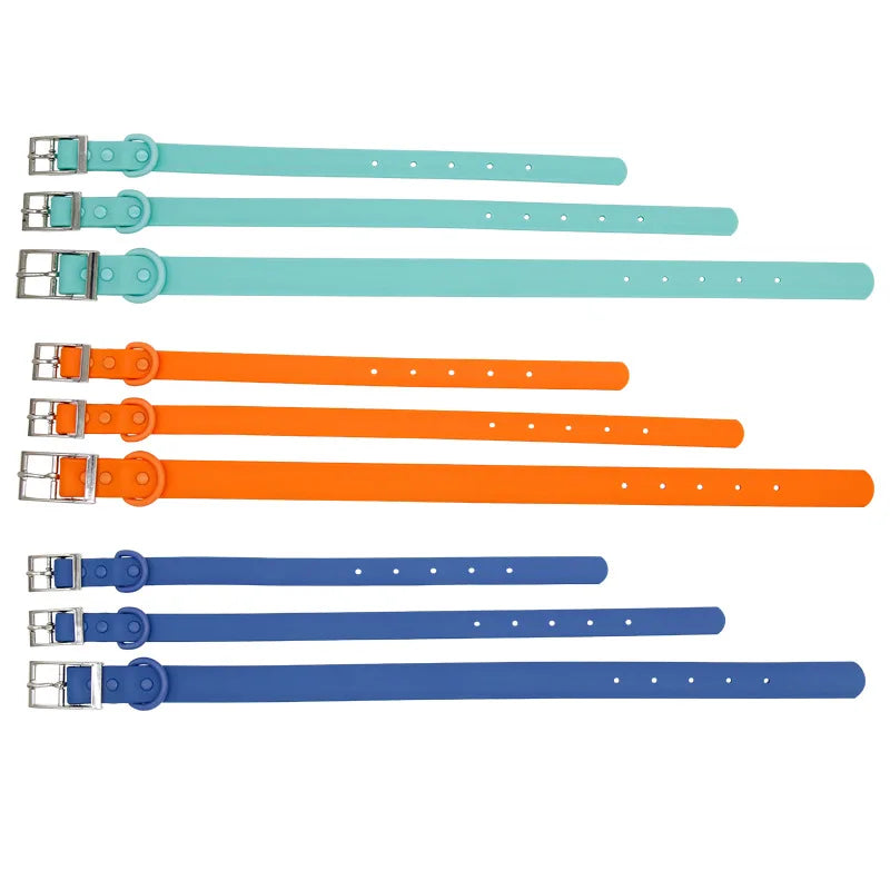 Combinação de coleira de cachorro à prova d'água com sensação de silicone - chumbo de cabeça dupla de PVC com fivela ajustável, multicolorido para animais de estimação ao ar livre