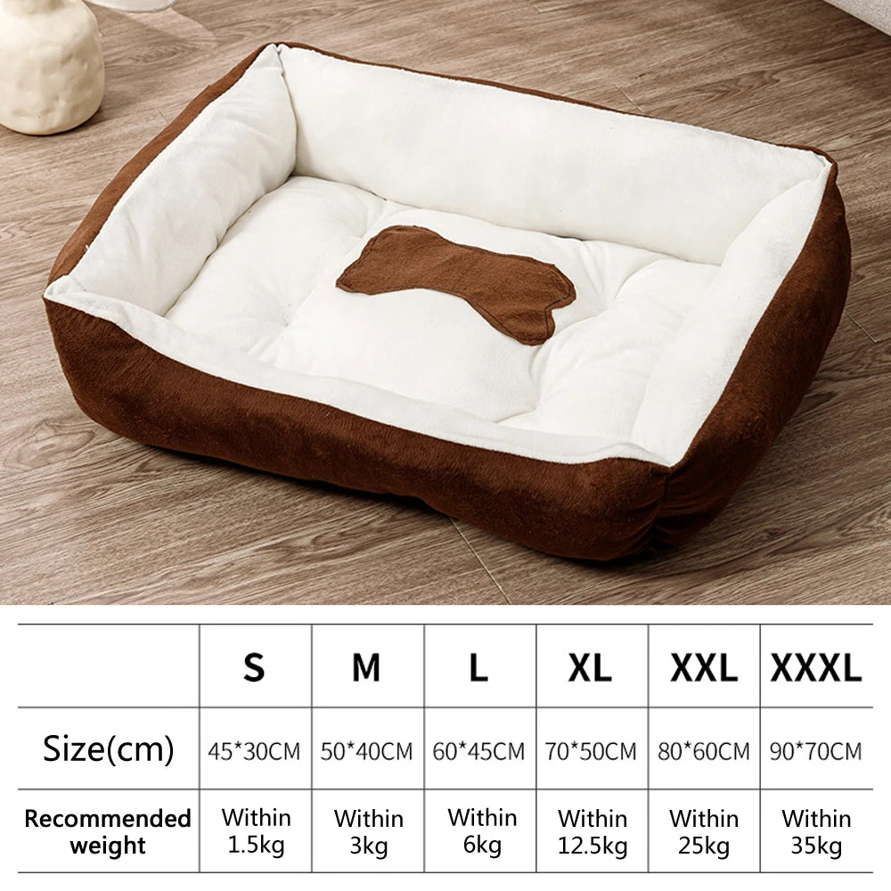 Cama grande para cães, cama quente para gatos, sofá, casa para cães, tapete grosso, cesta respirável para suprimentos para cães