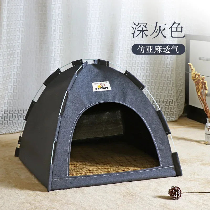 Four Seasons Universal Pet Tent, removível e lavável gato e cão ninho, respirável dobrável casa de gato, verão, novo
