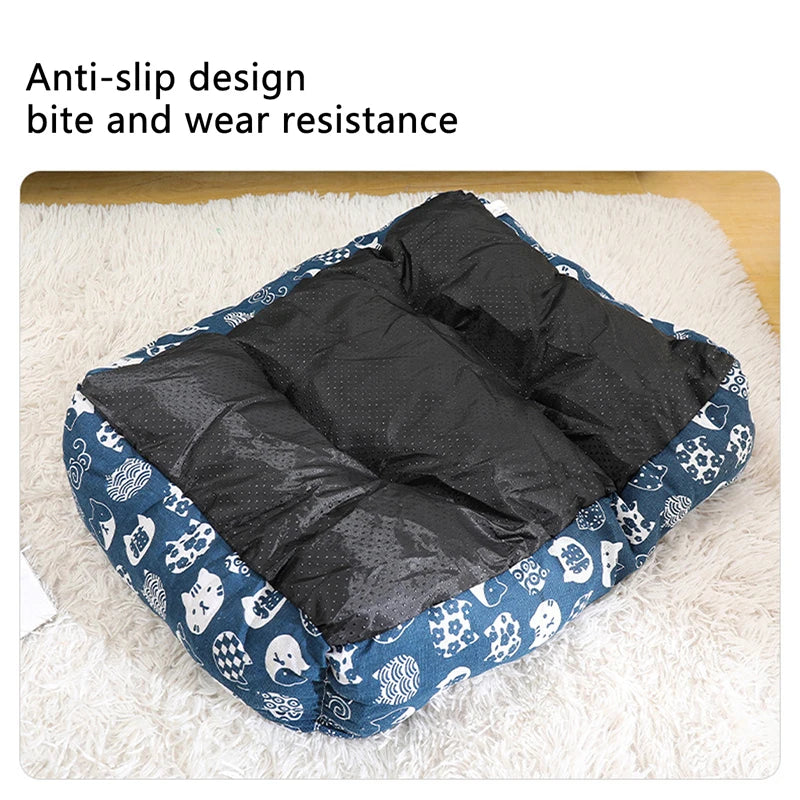 Cama grande para cães, cama quente para gatos, sofá, casa para cães, tapete grosso, cesta respirável para suprimentos para cães