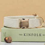 Coleira de cachorro premium personalizada de veludo de várias cores, trela personalizada gravada com placa de nome de animal de estimação, fivela de metal, presente de casamento para cachorro