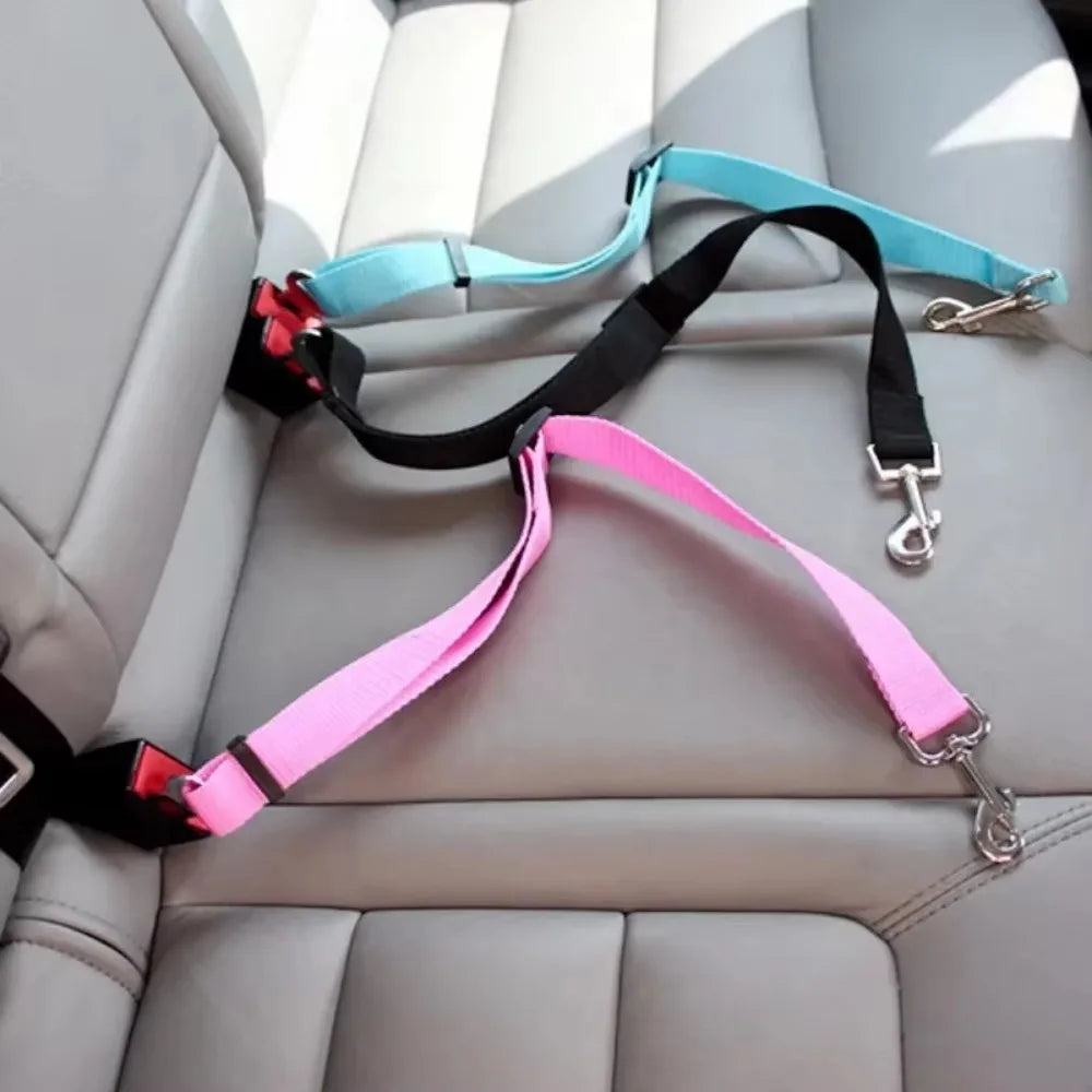 Cinto de segurança para carro e gato, acessórios para cães, arnês ajustável, trela de chumbo, clipe de viagem pequeno e médio, coleira para cachorro, itens para animais de estimação