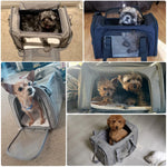 Saco de transporte para cães, mochila lateral macia para transportar animais de estimação, sacos de viagem para cães, transporte aprovado pela companhia aérea para cães pequenos, gatos de saída
