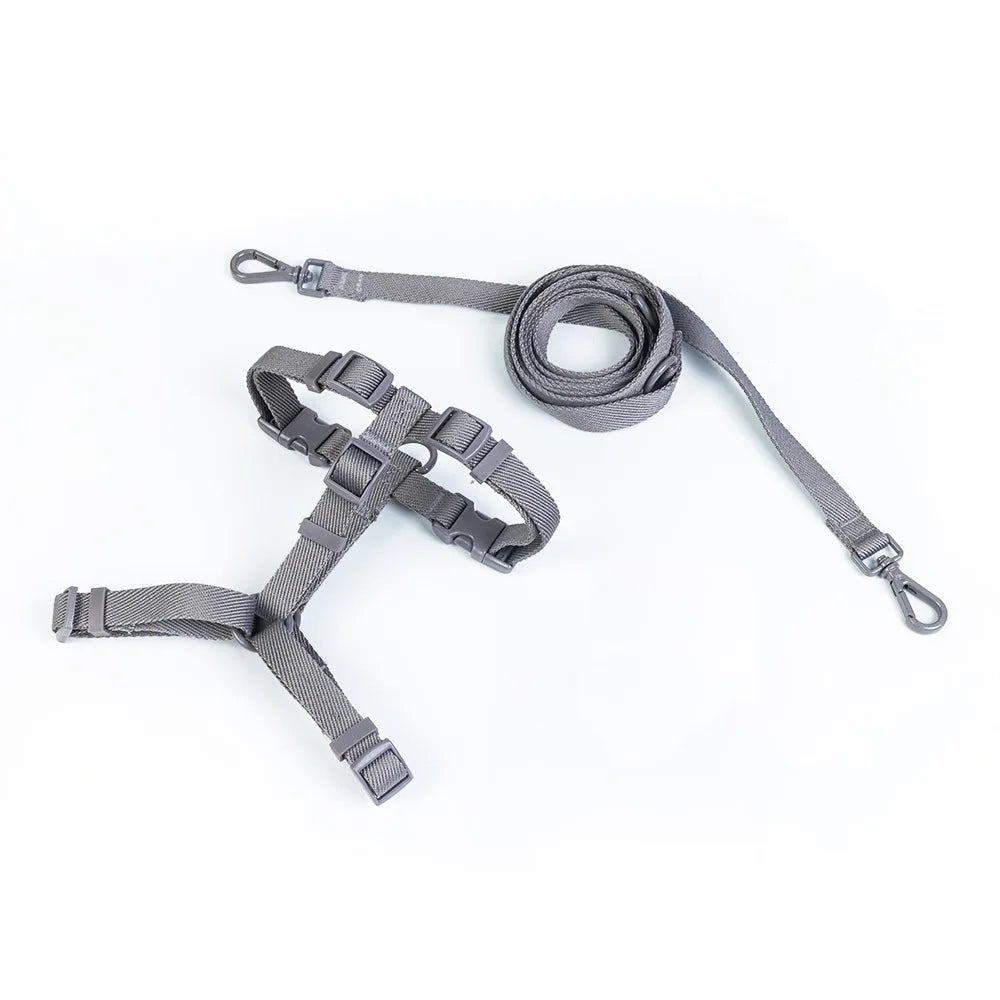 Conjunto de coleira para animais de estimação, série macaron, cabeça dupla, ajustável, colete para cães pequenos e médios, moda para animais de estimação