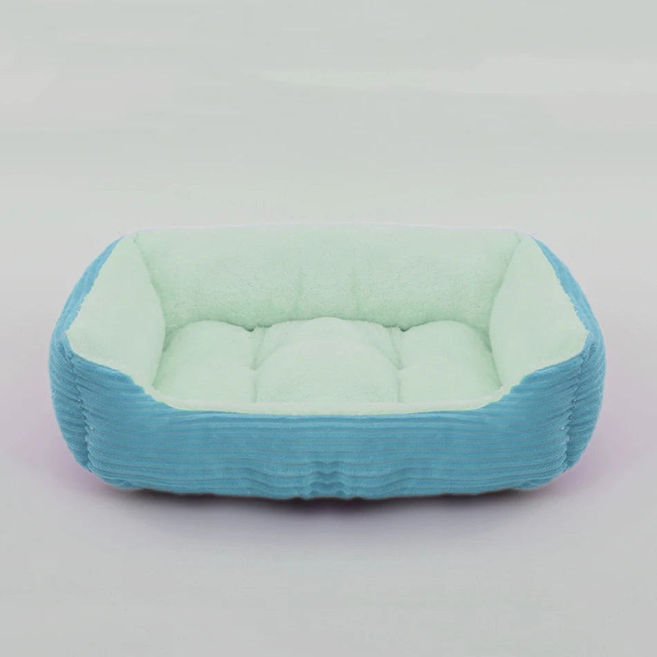 Cama para cão gato animal de estimação quadrado casil de pelúcia médio pequeno cão sofá cama almofada pet calmante cama do cão casa suprimentos para animais de estimação acessórios