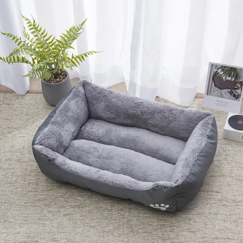 Cor quadrada inverno macio casa quente para cama de cachorro para tapete de cachorro à prova dwaterproof água cama de gato para animais de estimação para grande médio pequeno casa de cachorro