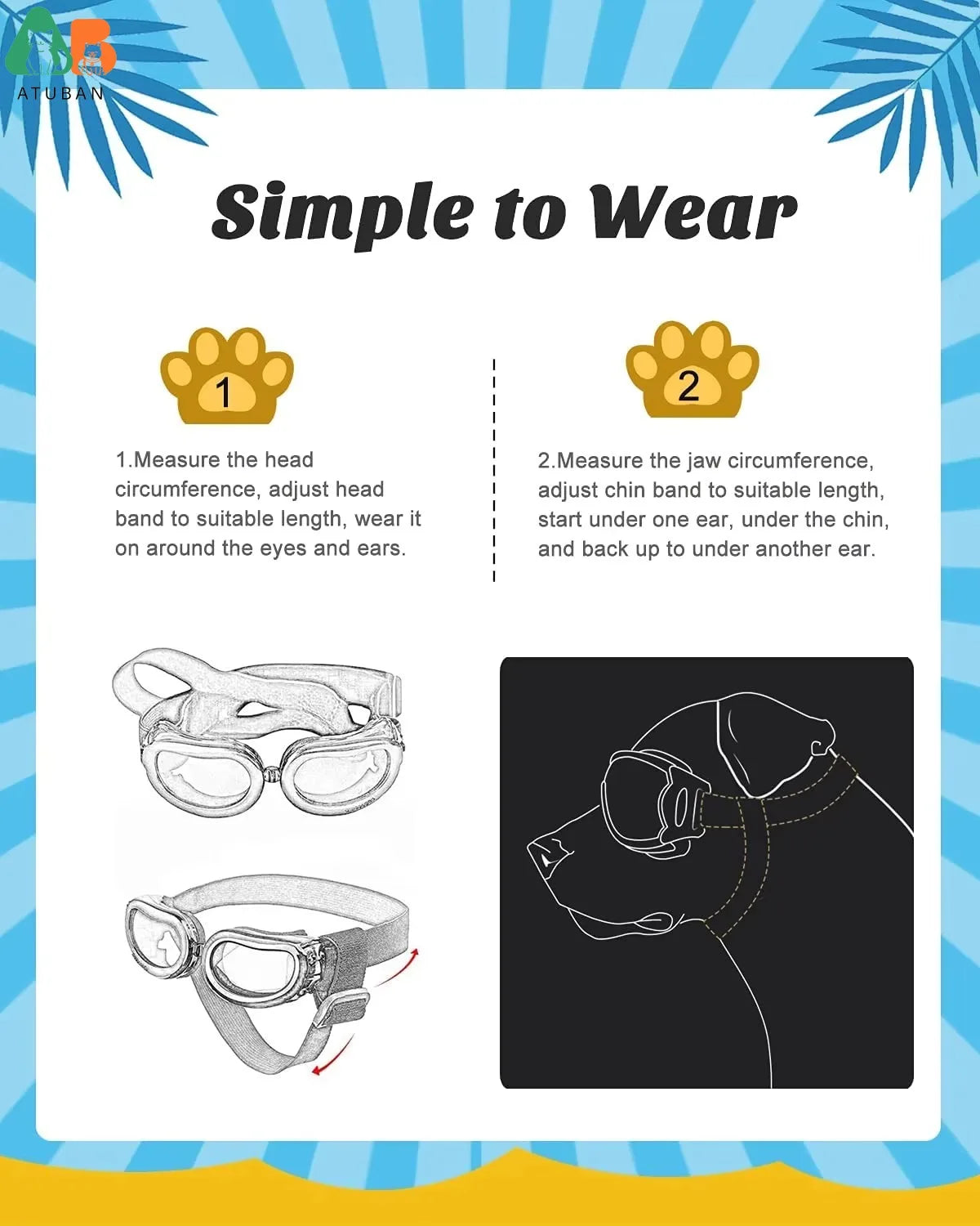 Decorações de Natal Óculos De Sol, Proteção UV Goggles, Eye Wear, Alça Ajustável, Impermeável Pet Sungla, Cão Pequeno