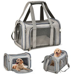 Saco de transporte para cães, mochila lateral macia para transportar animais de estimação, sacos de viagem para cães, transporte aprovado pela companhia aérea para cães pequenos, gatos de saída
