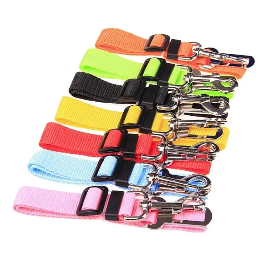 Cinto de segurança para carro e gato, acessórios para cães, arnês ajustável, trela de chumbo, clipe de viagem pequeno e médio, coleira para cachorro, itens para animais de estimação