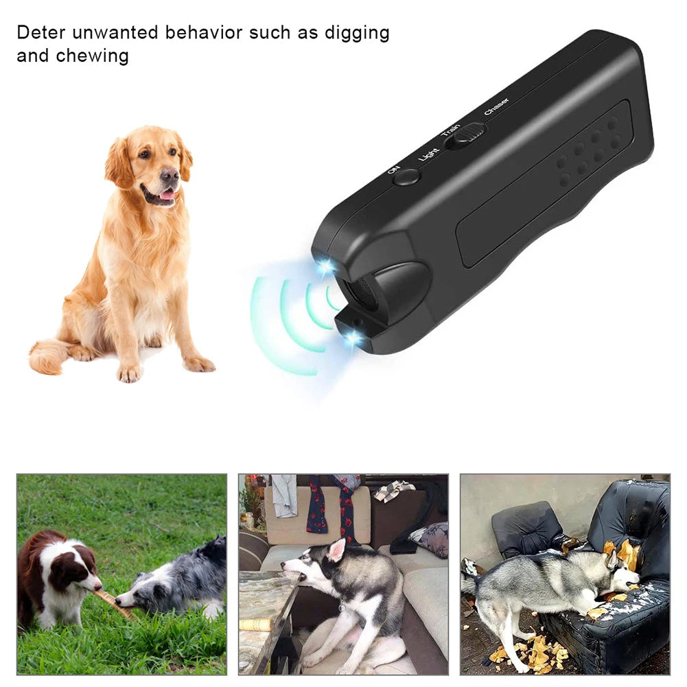 Dispositivo de controle ultra-sônico anti-latindo para o cão, cão portátil latindo, luz LED, impedimento a pilhas, ao ar livre